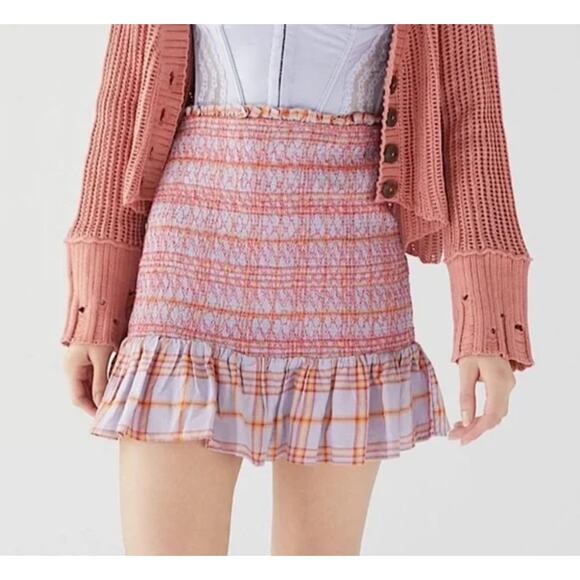 Urban Outfitters Dresses & Skirts - Urban Outfitters Embroidered Rosemary Smocked Mini Skirt Size‎ Small
